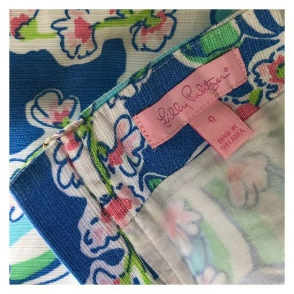 Lilly Pulitzer Tate Skirt - Bay Blue Coasting Size 0 - Picture 4 of 5